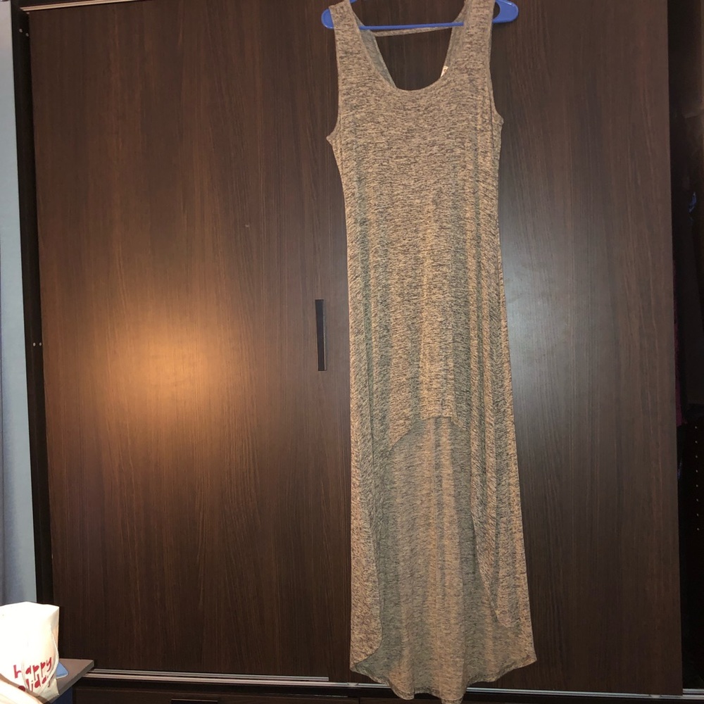 High-low tan dress